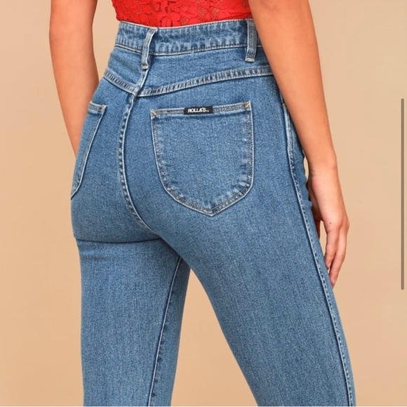 Rollas Dusters Medium Wash High-Waisted Jeans - Picture 1 of 3